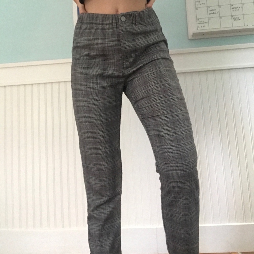 Brandy Melville Plaid Fitted Pants